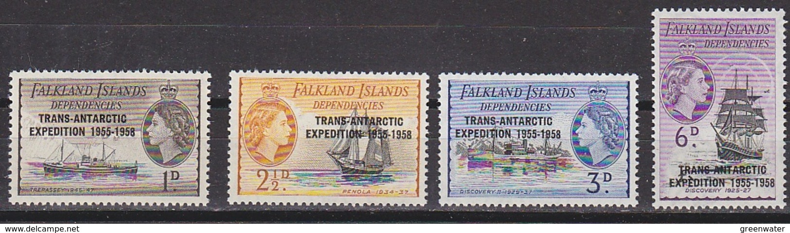 Falkland Islands Dependencies 1956 Trans Antarctic Expedition 4v ** Mnh (39453) - Zuid-Georgia