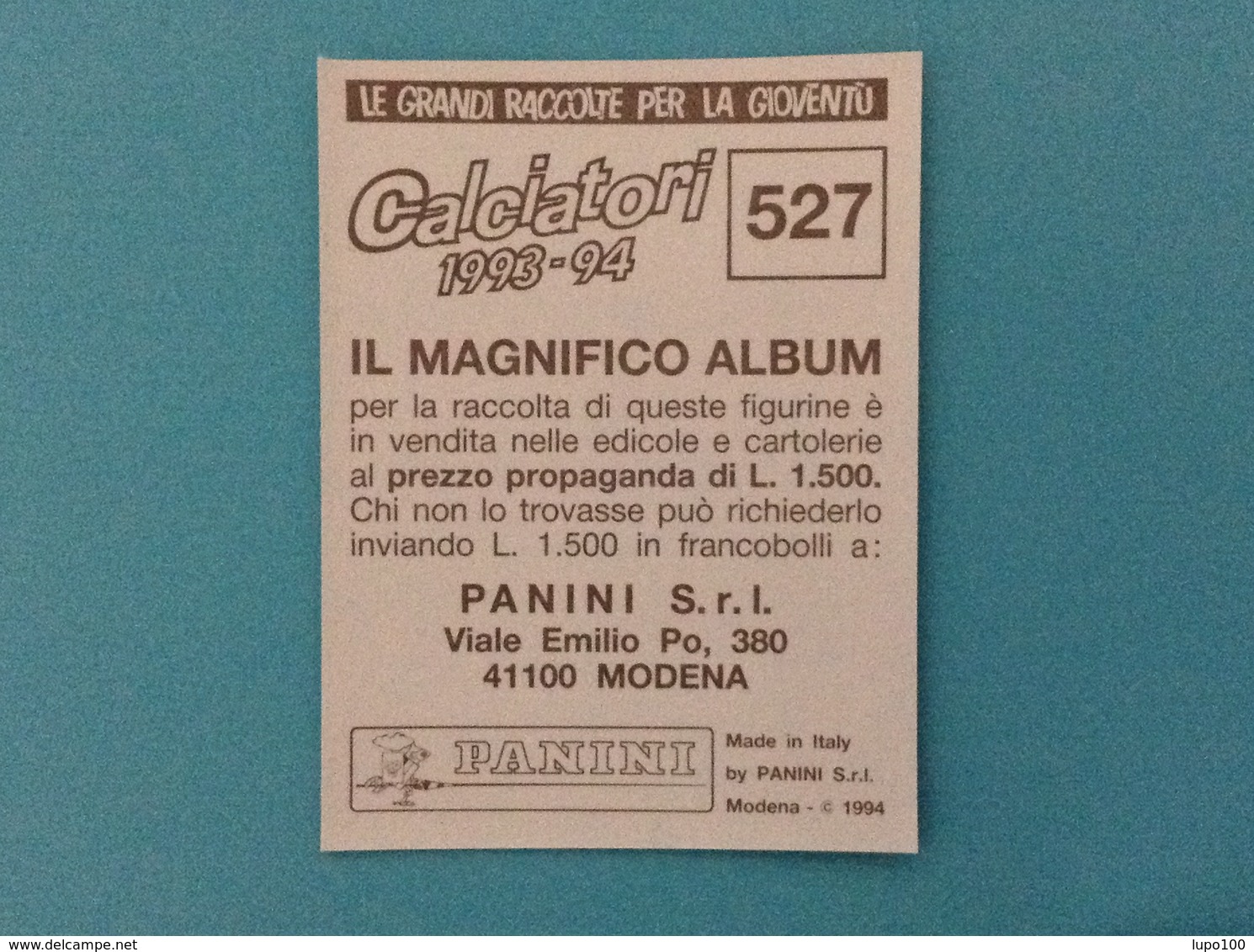 FIGURINA CALCIATORI PANINI 1993 1994 N. 527 SCUDETTO RAVENNA - NUOVA - Edizione Italiana