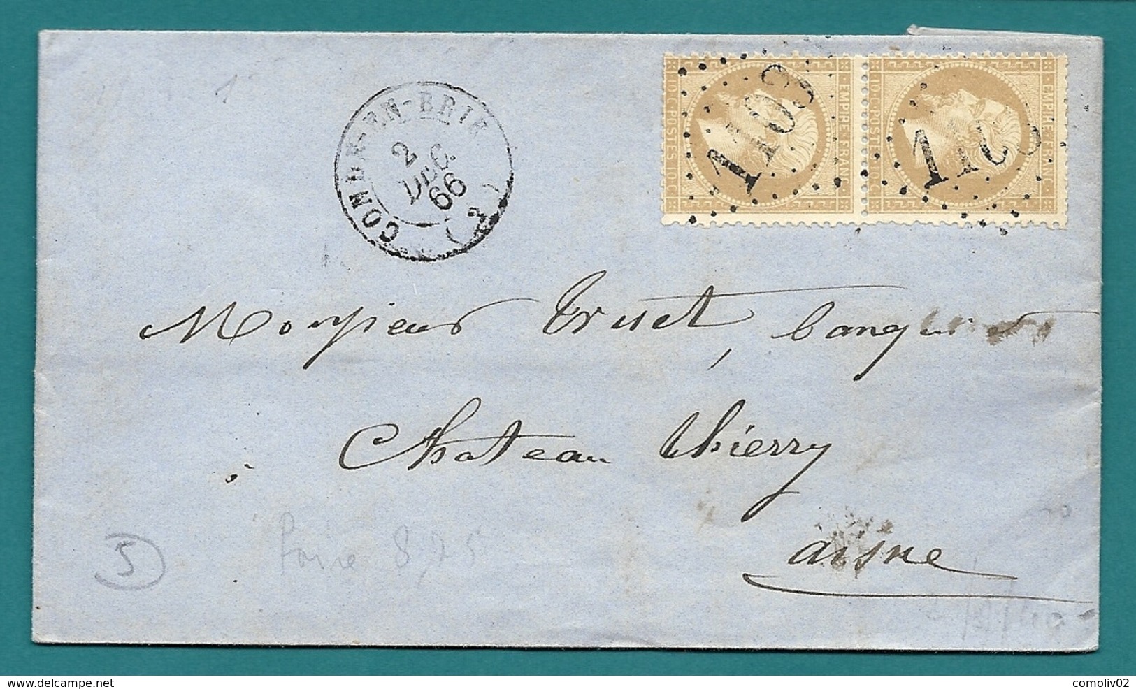 Aisne - Condé En Brie Pour Chateau Thierry. GC 1103 + CàD Type 15 - 1849-1876: Période Classique