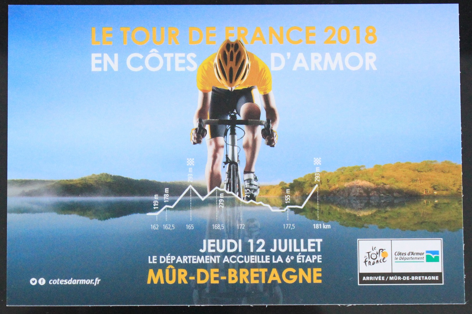 CYCLISME  : Tour De France 2018, Carte Postale Mur De Bretagne , Ville Arrivée - Wielrennen