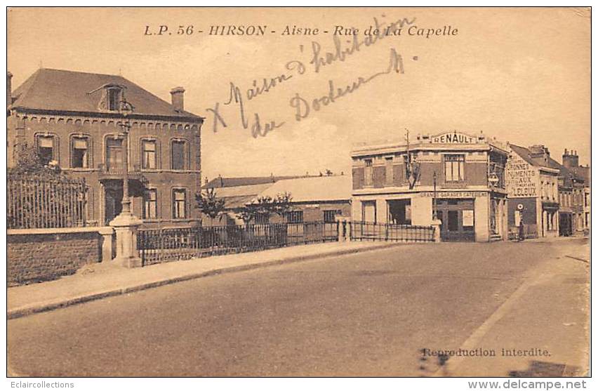 Hirson         02        Rue De La Capelle. Garage Renault         ( Voir Scan) - Hirson