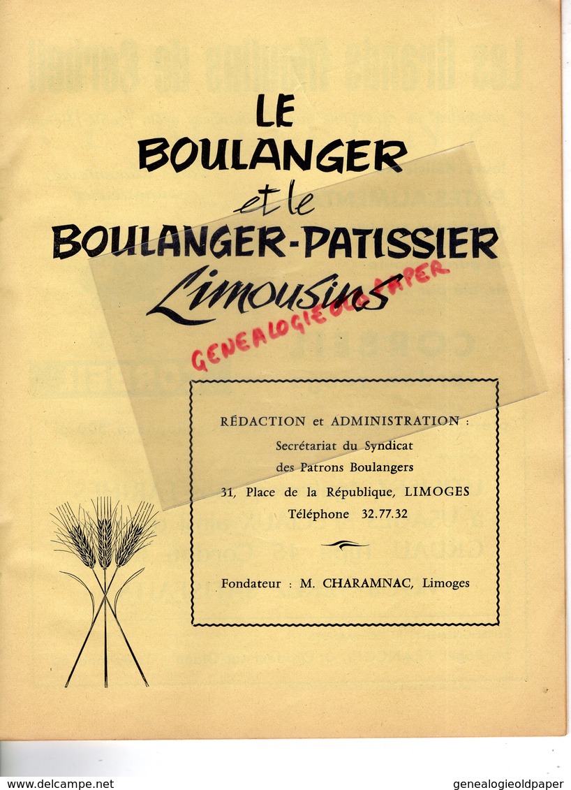 87-LIMOGES-BULLETIN  INFORMATION LE BOULANGER ET PATISSIER LIMOUSINS-BOULANGERIE PATISSERIE- N° 1- 1965-MINOTERIE MAZIN- - Cooking & Wines