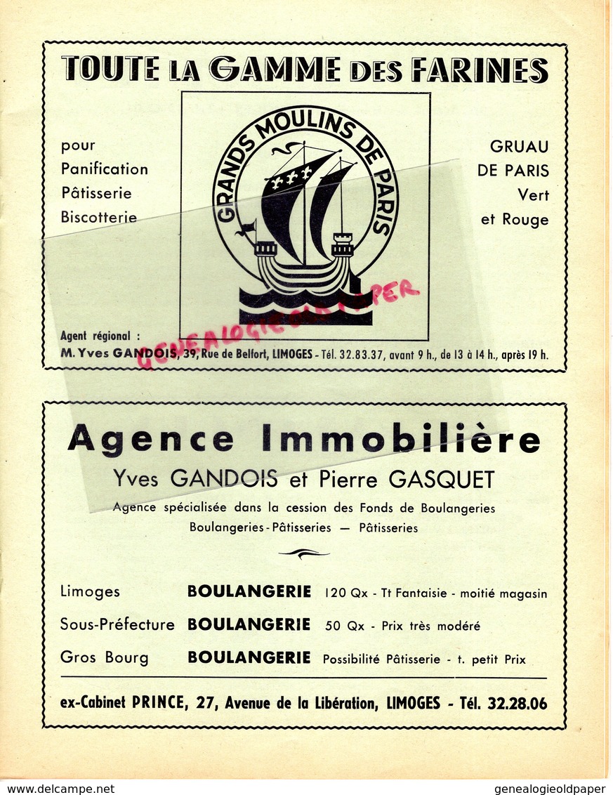 87-LIMOGES-BERNEUIL BLOND-BULLETIN LE BOULANGER PATISSIER LIMOUSINS-BOULANGERIE PATISSERIE- N° 1- 1965-MINOTERIE MAZIN-