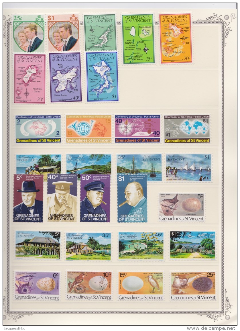 St  Vincent &amp; Grenadines    .           Page With Stamps    ,    **     .    MNH   .  /   .   Postfris - St.-Vincent En De Grenadines