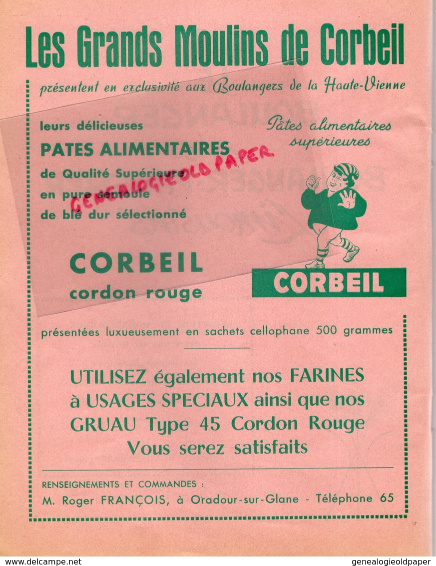 87-LIMOGES-BULLETIN  INFORMATION LE BOULANGER ET PATISSIER LIMOUSINS-BOULANGERIE PATISSERIE- N° 8-1966-MINOTERIE MAZIN- - Cucina & Vini