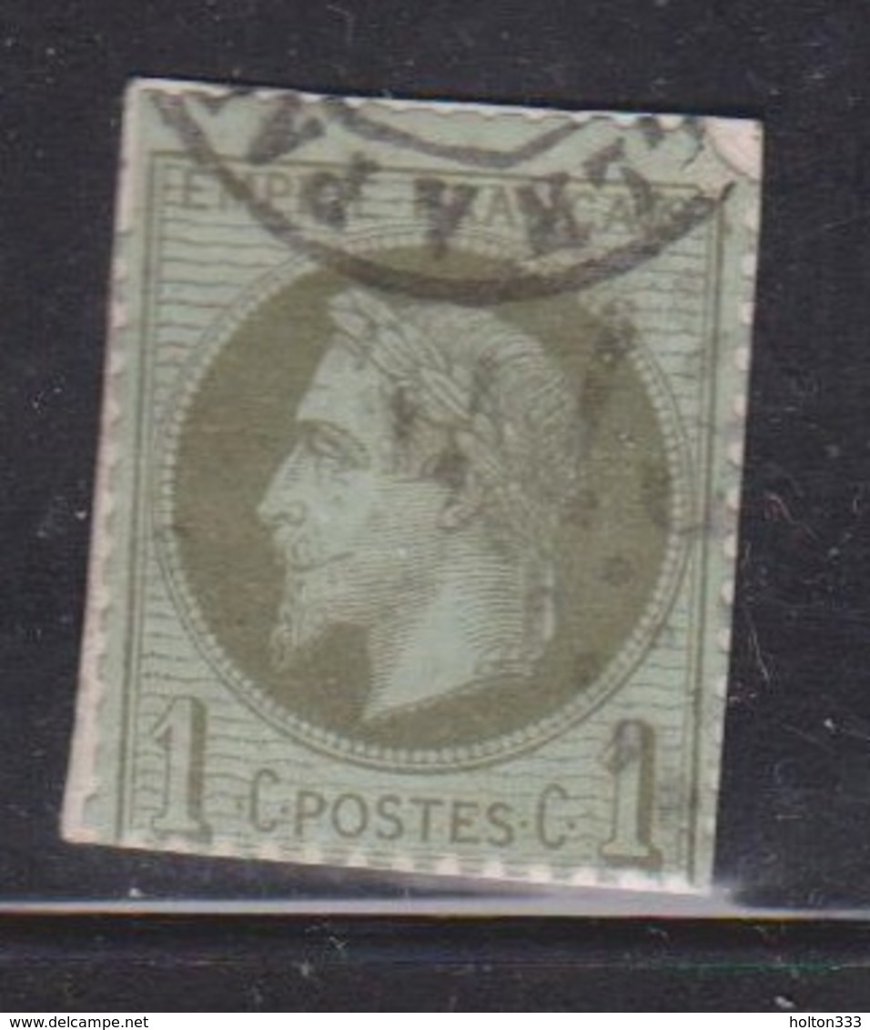 FRANCE Scott # 29 Used On Piece - Clipped Perfs - 1863-1870 Napoleon III Gelauwerd