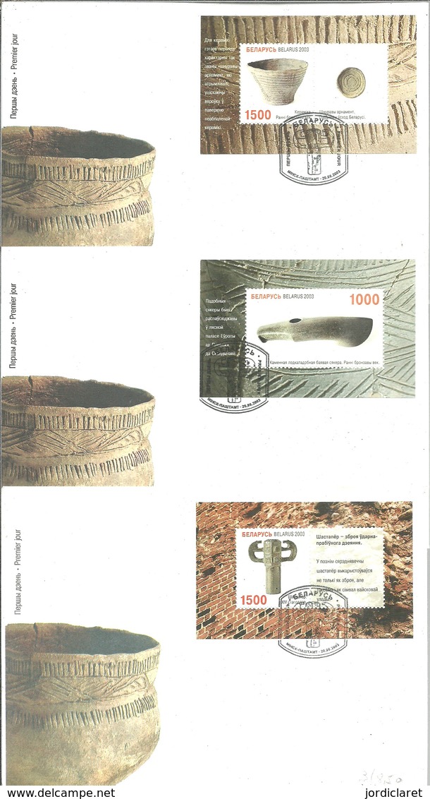 FDC  BELARUS 2003 - Arqueología