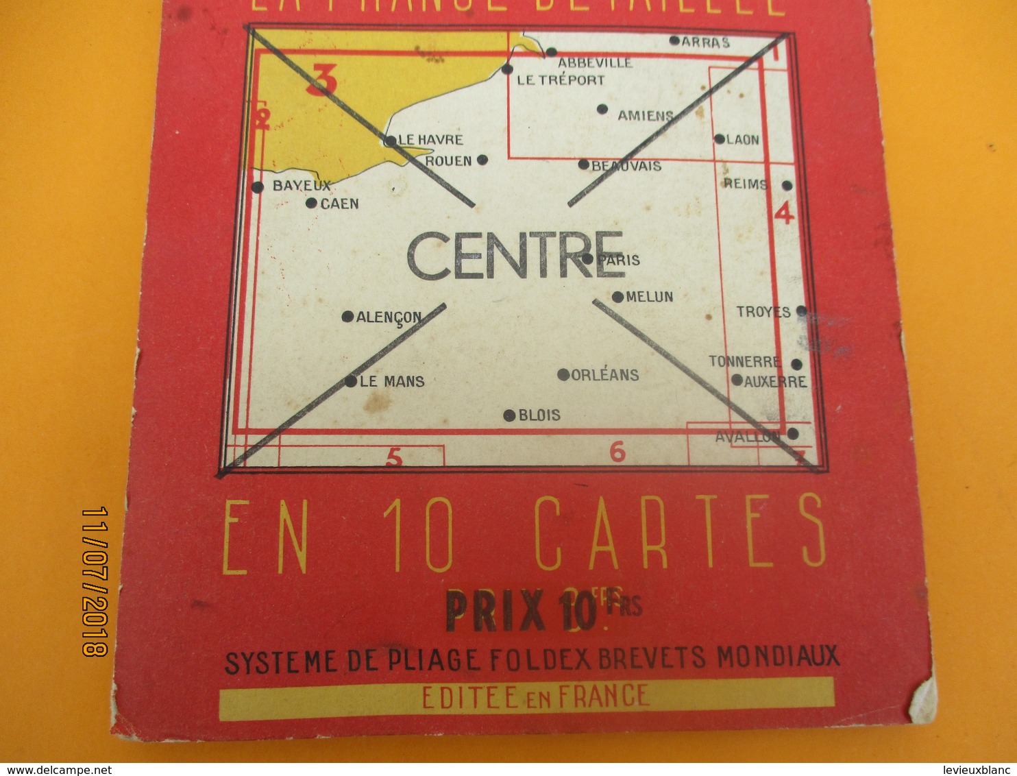 Carte routiére Régionale / SHELL/ La France  en 10 cartes/ CENTRE / au 1-400 000éme/Foldex/1936           PGC236