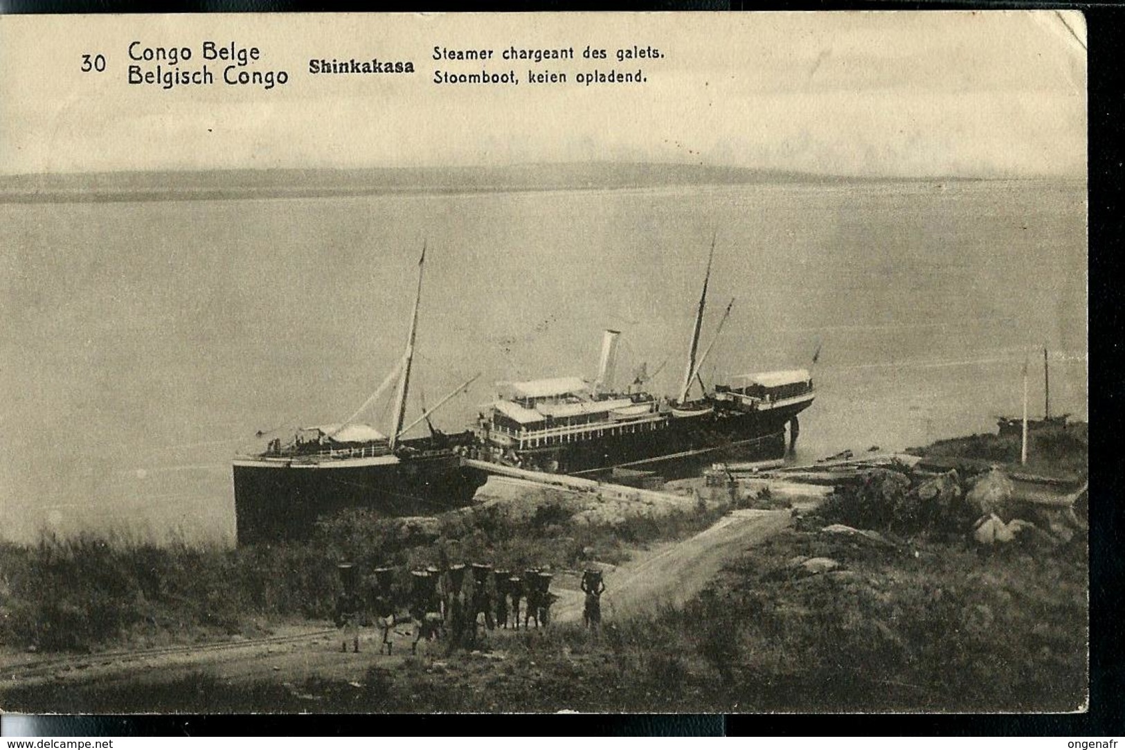 Carte Neuve   N° 42 Vue 30. Shinkakasa: Steamer Chargeant Des Galets  Obl.Staneyville 07/09/1913 - Postwaardestukken