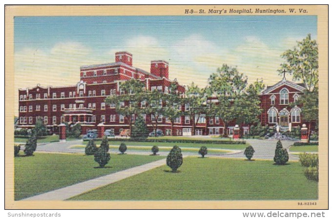 West Virginia Huntington St Mary's Hospital 1945 Curteich - Huntington