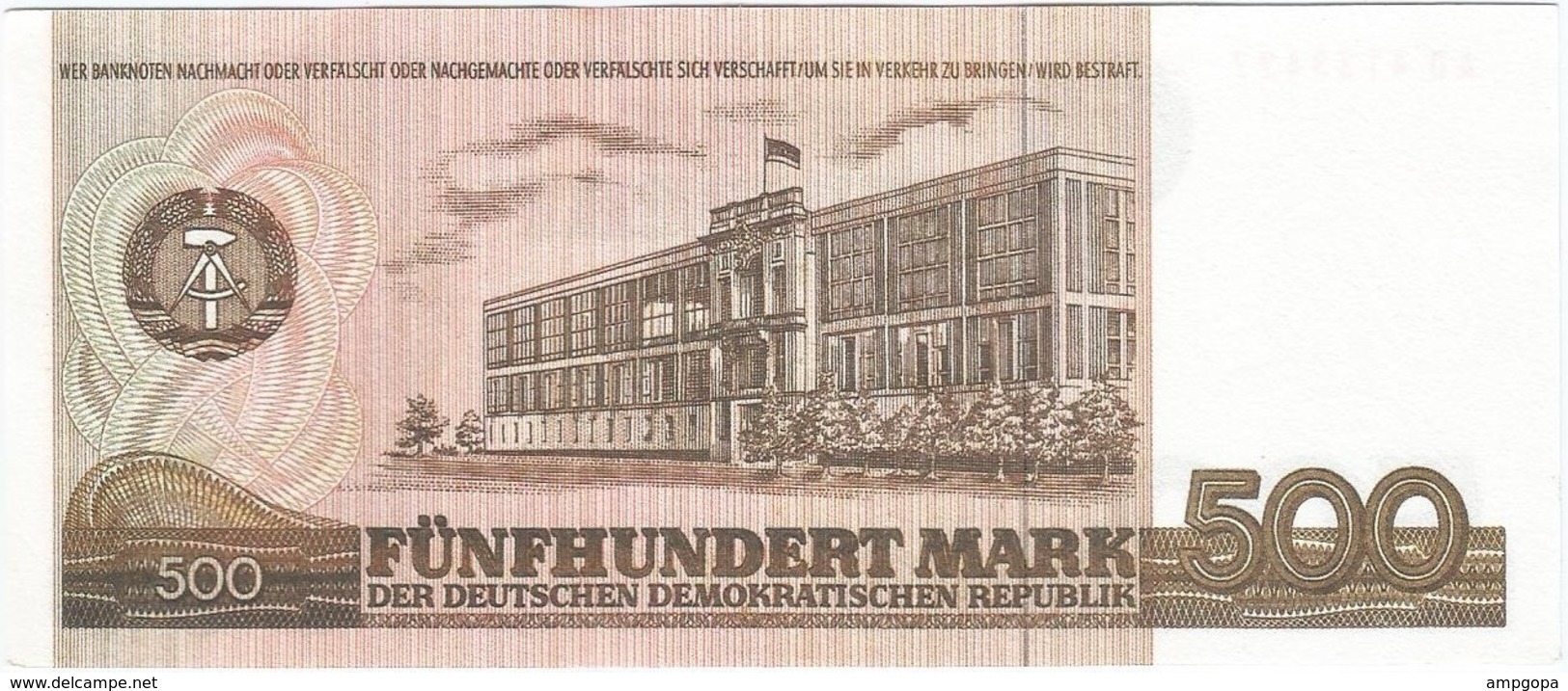 Alemania Democrática - German Democrátic 500 Mark 1985 Pick 33 UNC Ref 902-1 - 500 Mark