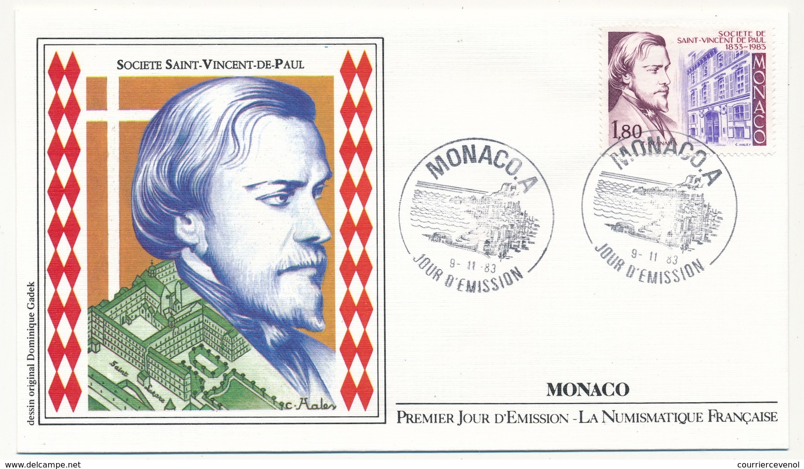 MONACO => Enveloppe FDC - Société Saint Vincent De Paul - Premier Jour 1983 - FDC
