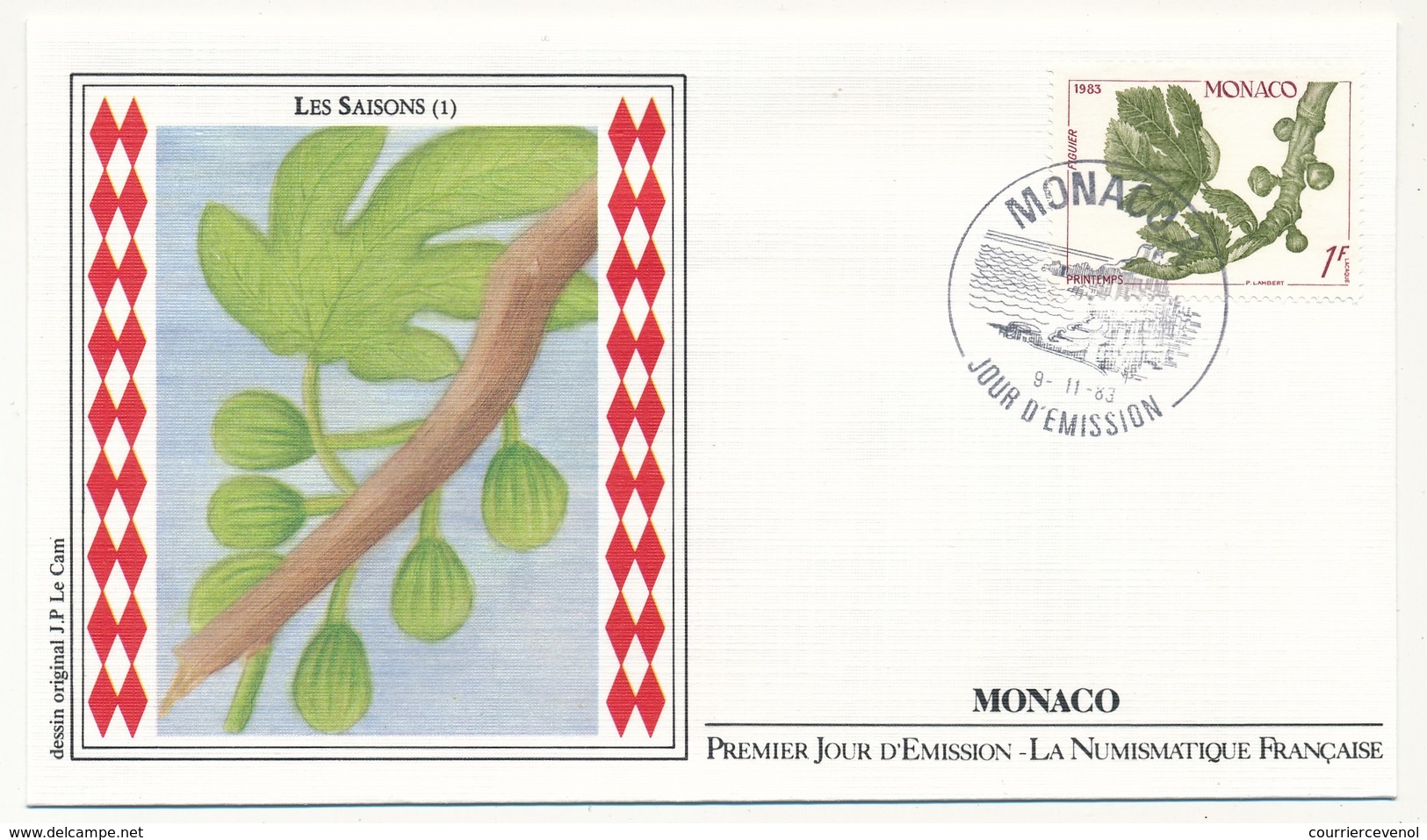 MONACO => 4 Enveloppes FDC - Les Saisons - Premier Jour 1983 - FDC