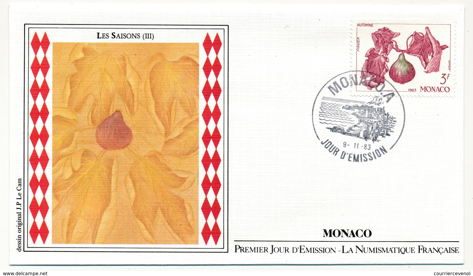 MONACO => 4 Enveloppes FDC - Les Saisons - Premier Jour 1983 - FDC