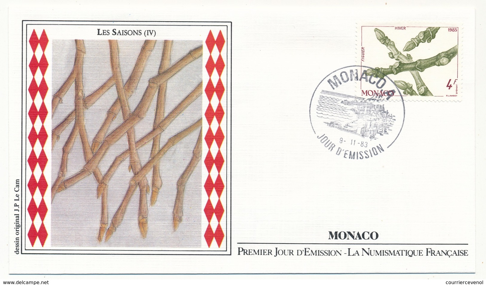 MONACO => 4 Enveloppes FDC - Les Saisons - Premier Jour 1983 - FDC