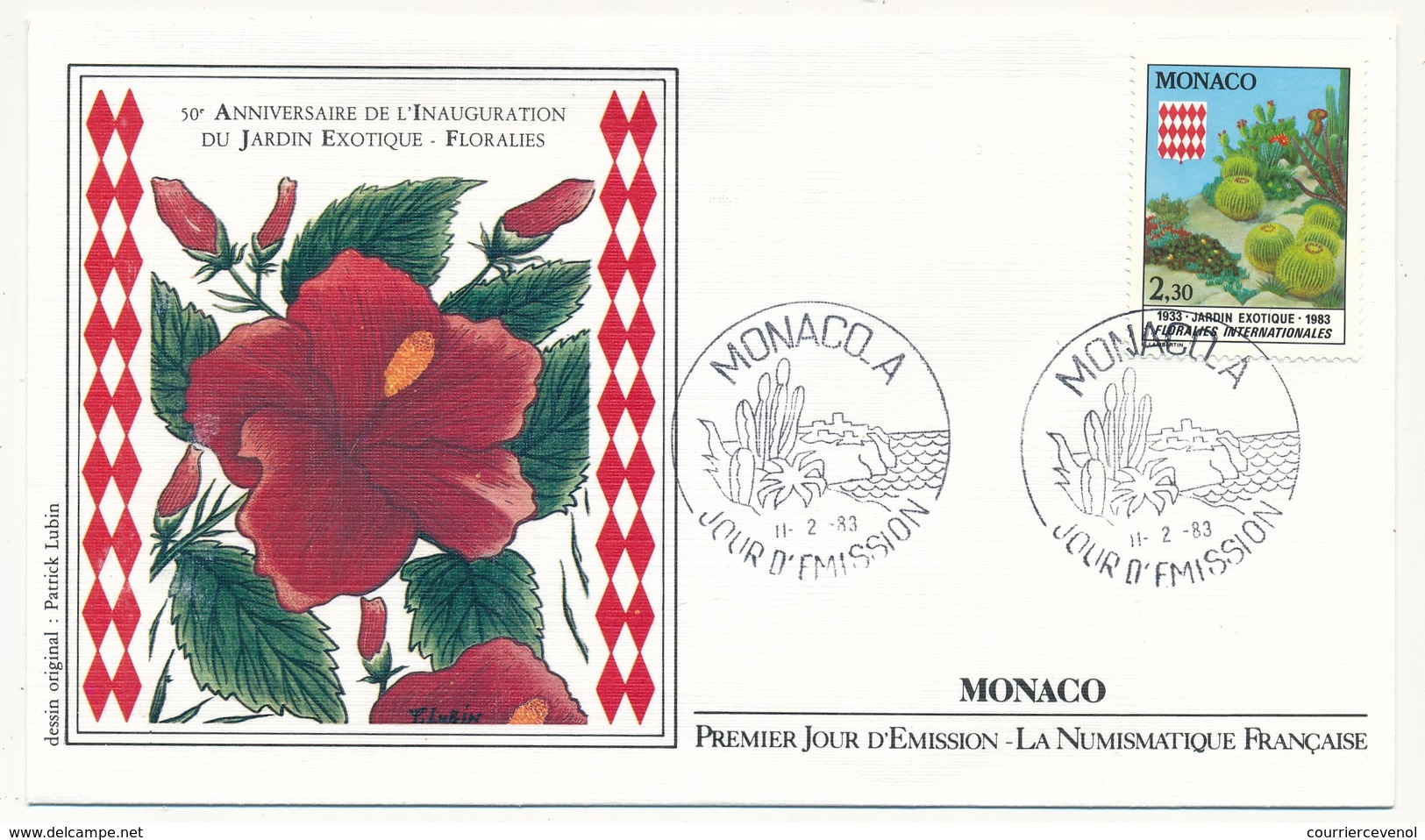 MONACO => 3 Enveloppes FDC - 50eme Anniversaire Du Jardin Exotique - Premier Jour 1983 - FDC