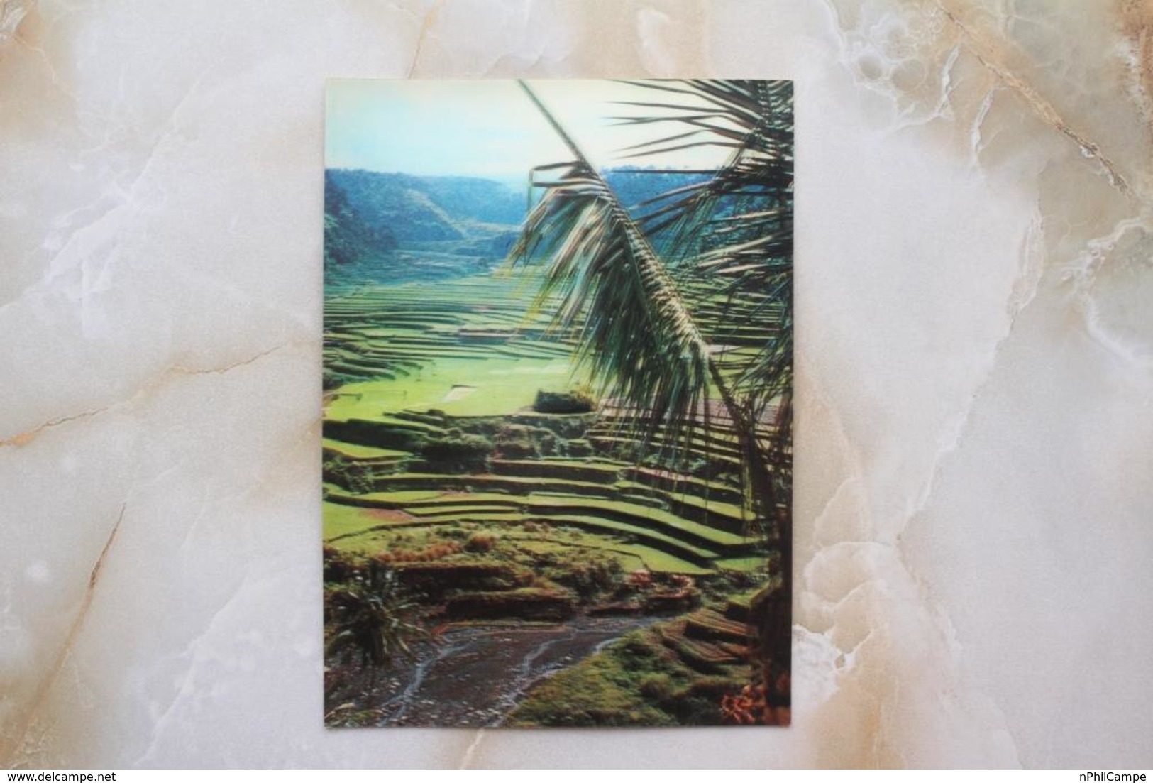 #7-INDONESIA POSTCARD 1970s 3D CARD(TOP STEREO), TYPICAL LANDSCAPE OF RURAL AREA, BALI - Indonesia