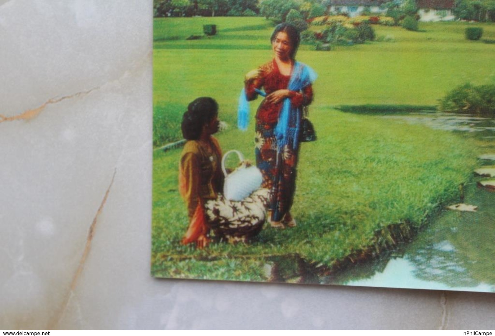 #8- INDONESIA POSTCARD 1970s 3D CARD(TOP STEREO), BOTANICAL GARDEN, BOGOR, WEST JAVA - Indonesia