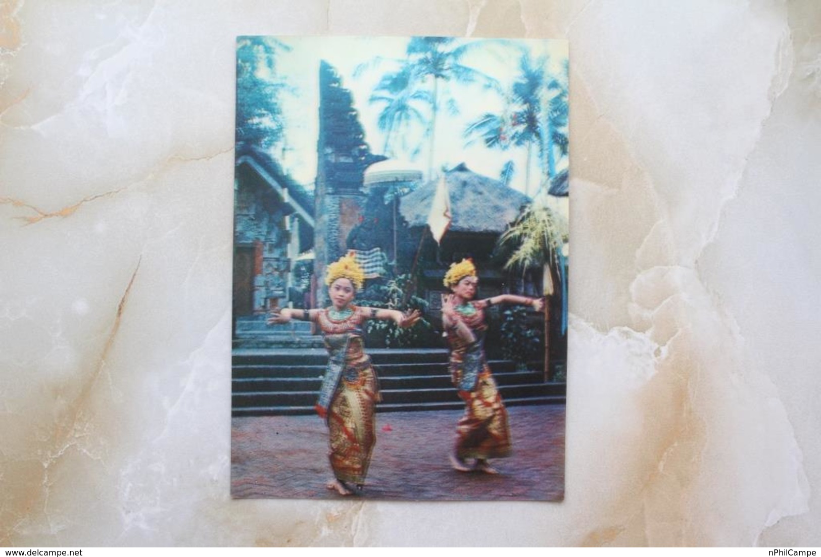 #14-INDONESIA POSTCARD 1970s 3D CARD(TOP STEREO), THE LEGONG DANCE BALI - Indonesia