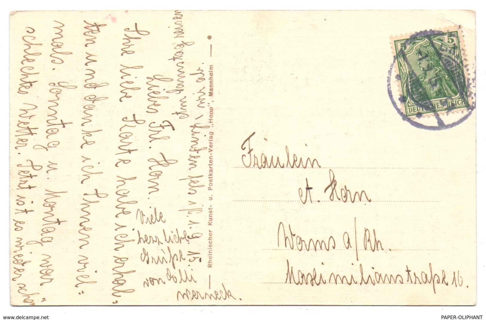 6145 LINDENFELS, Ortsansicht 1915, Kl. Druckstelle - Heppenheim