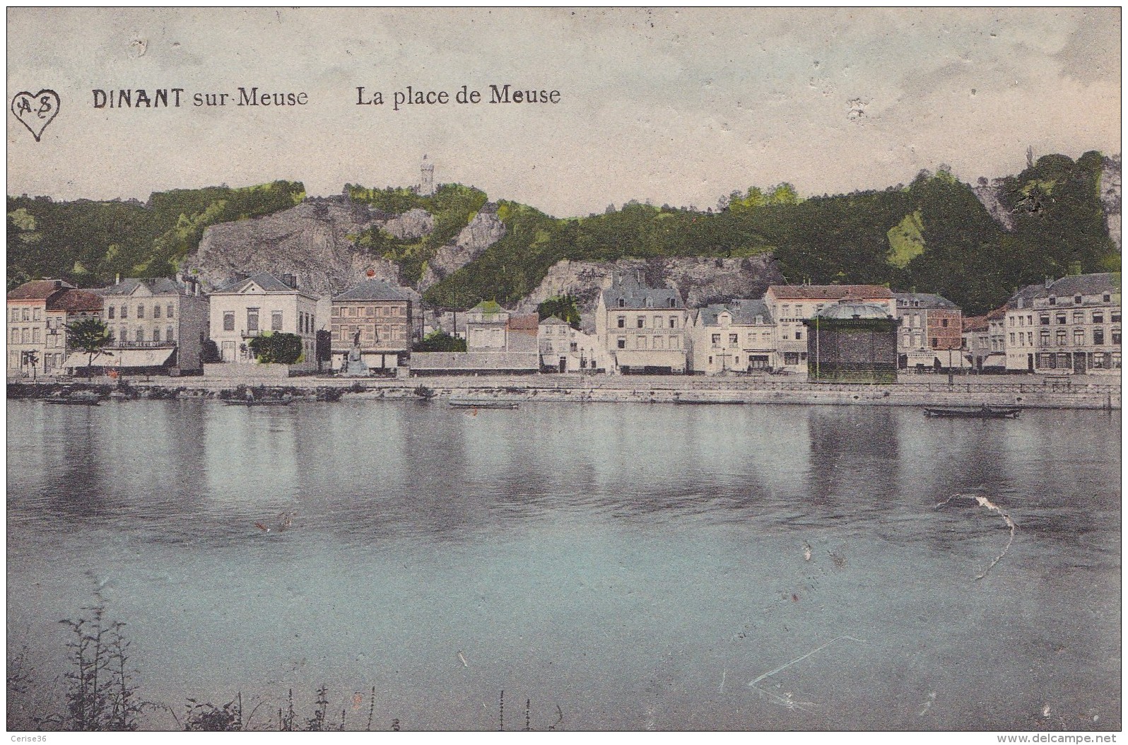 Dinant  La Place De Meuse Colorée Et Circulée En 1913 - Dinant