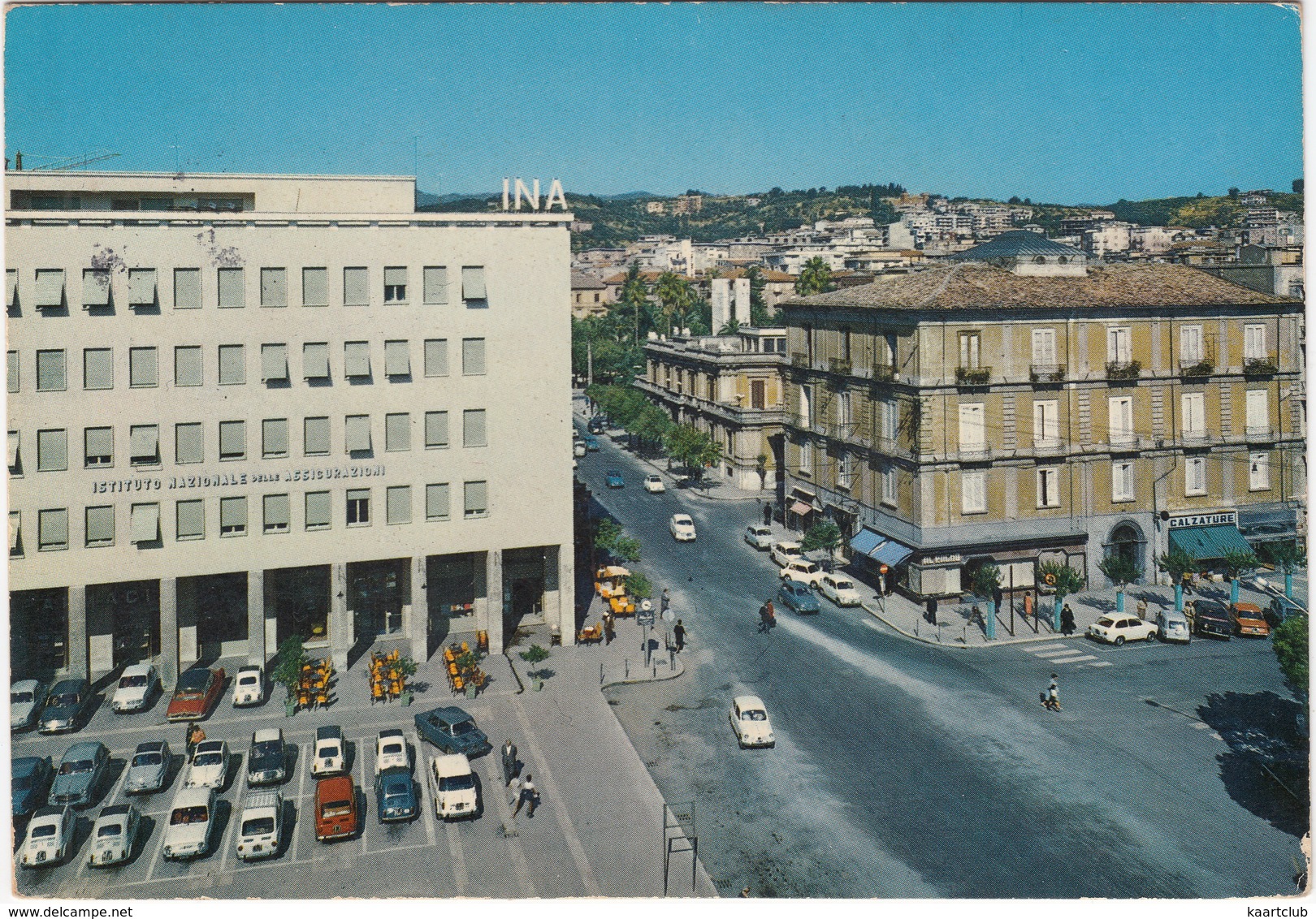 Cosenza: FIAT 500,600,850,1100 & 1400, CITROËN DS, SIMCA 1000, AUTOBIANCHI BIANCHINA - Piazza Dei Bruzi, 'INA' - Toerisme