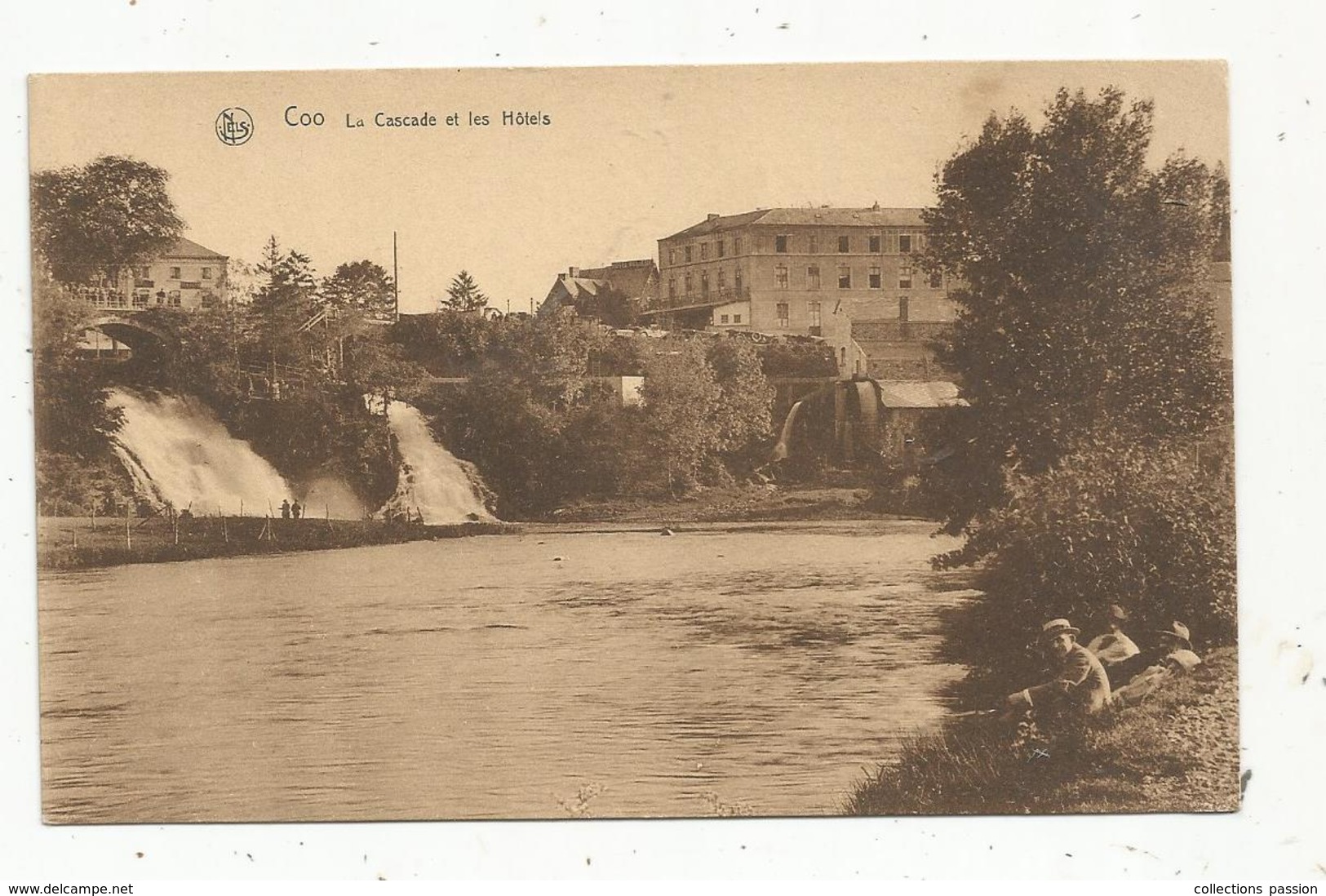 Cp , BELGIQUE , COO , La Cascade Et Les Hôtels , Vierge , Ed. Hallet ,hôtel Du Chemin De Fer, Gare Trois Ponts - Stavelot