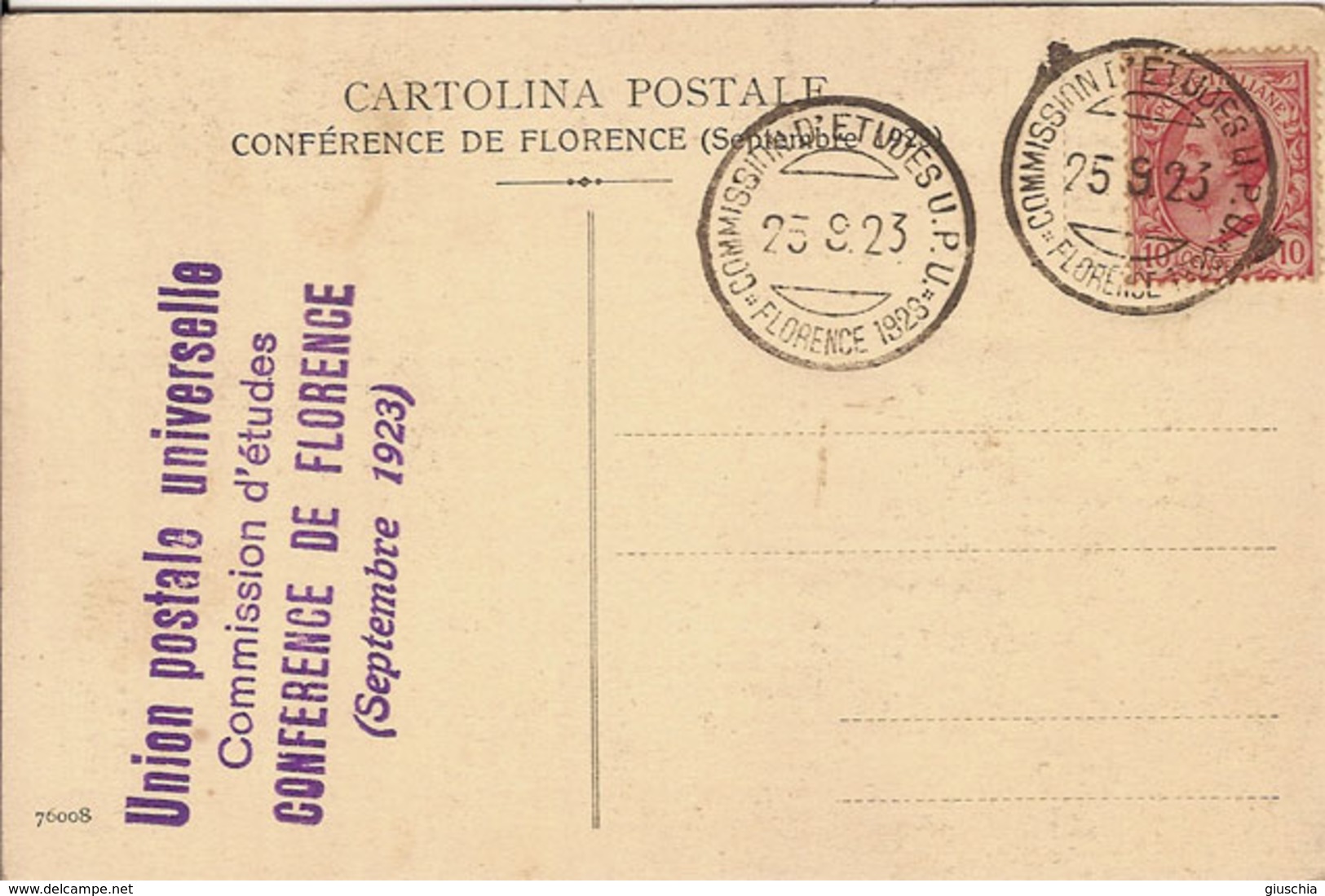 (C).Firenze.Conferenza Del Settembre 1923.Annulli Su Cartolina Del Palazzo Delle Poste (c18) - Firenze