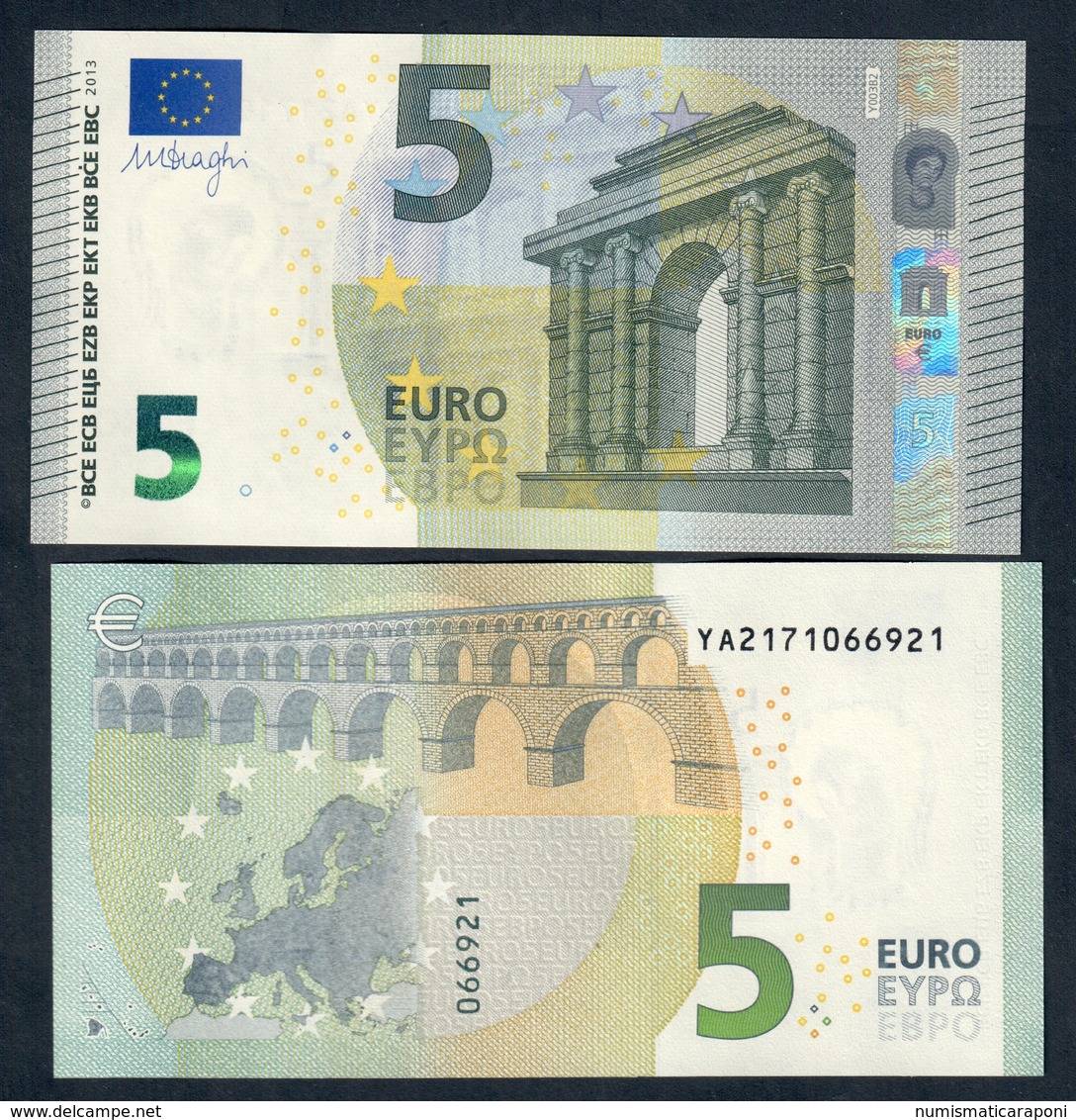 NEW 5 €  Grecia  SERIE YA Mario Draghi Q.FDS ABOUT UNC DA MAZZETTA  Y003B2 Cod.€.162 - 5 Euro