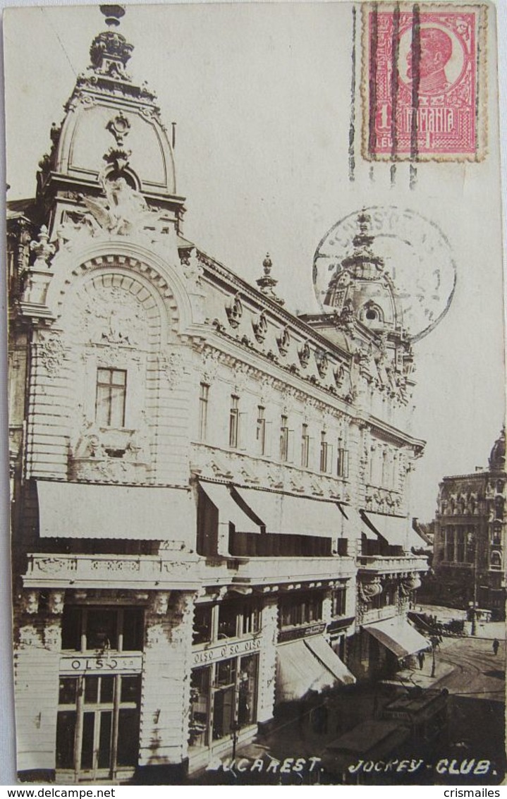 BUCURESTI 1921, Calea VICTORIEI, JOCKEY Club, Pravalii, Timbru TCV - Romania