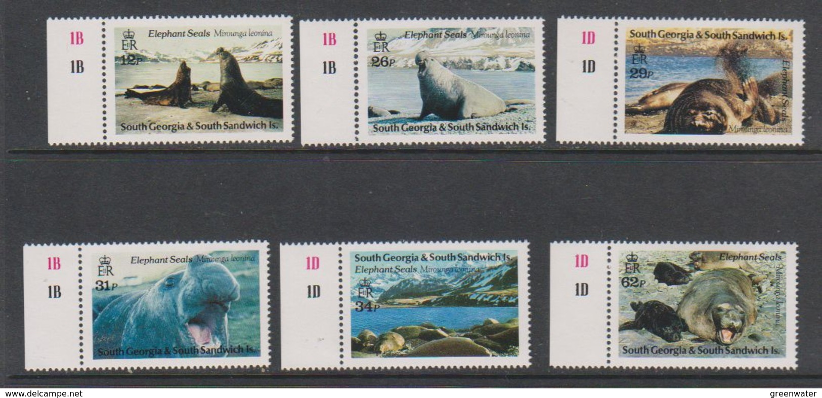 South Georgia 1991 Elephant Seals 6v (+margin) ** Mnh (39453E) - Zuid-Georgia