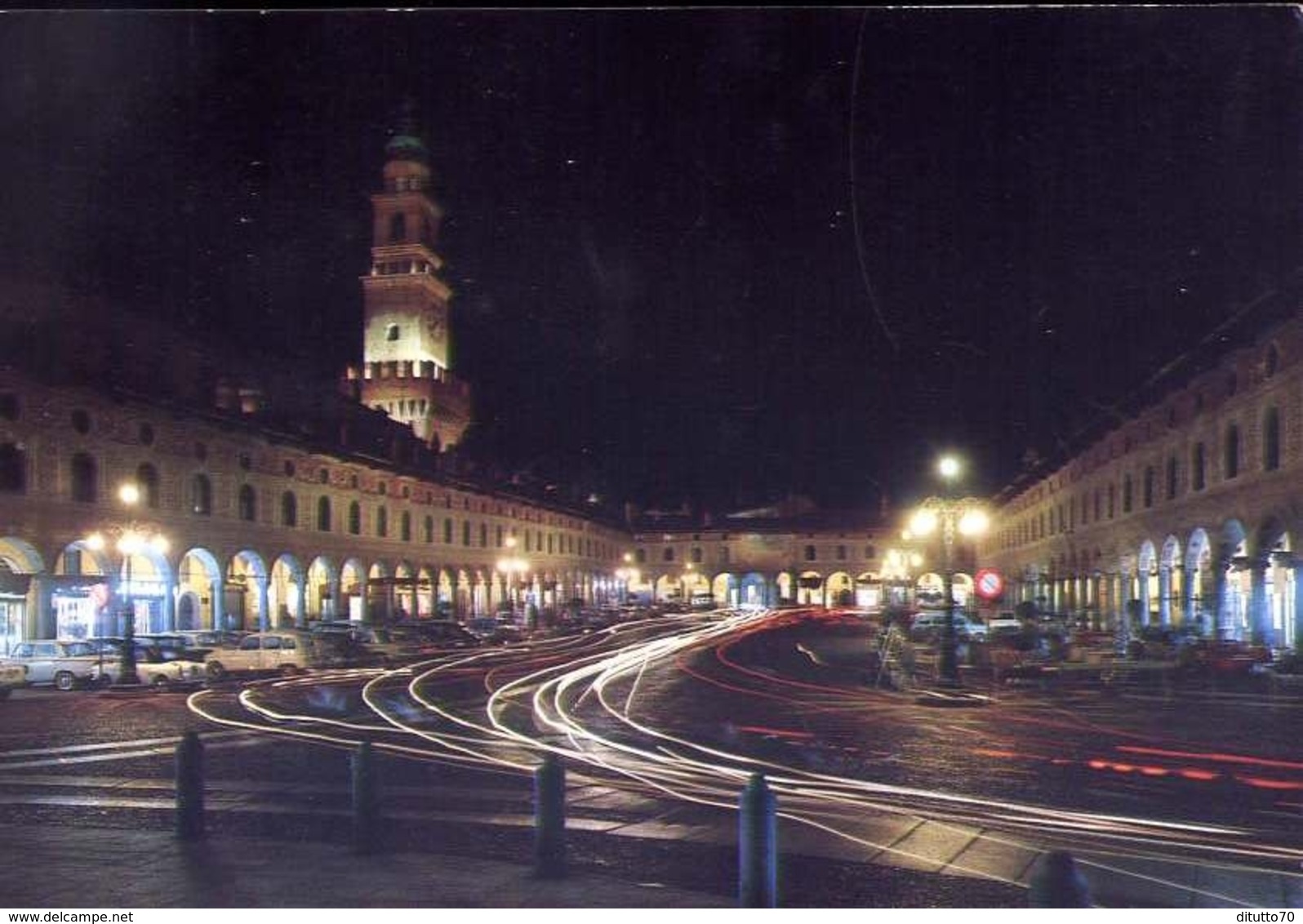 Vigevano - La Piazza Ducale E La Torre Del Bramante Notturno - Formato Grande Non Viaggiata  – E 6 - Vigevano