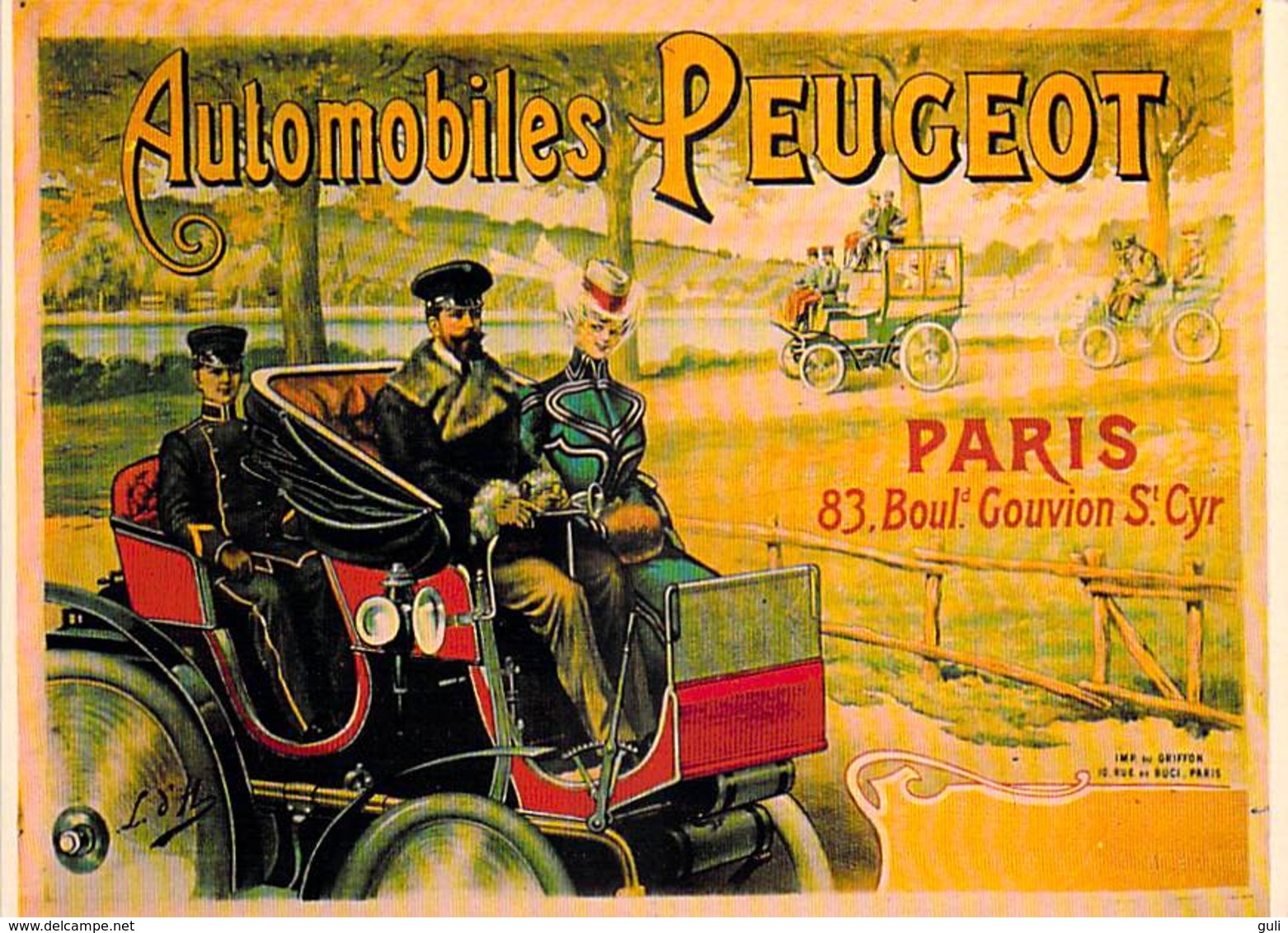 PUB Publicité NUGERON  VA 7-Nos VIEILLES AFFICHES  Automobiles PEUGEOT  Paris (auto Voiture) *PRIX FIXE - Publicidad