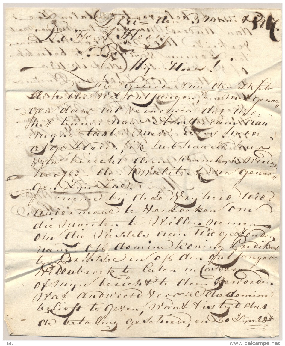 Nederland - 1817 - Masson Stempel DORDRECHT Op Complete Vouwbrief Naar Gent - ...-1852 Voorlopers