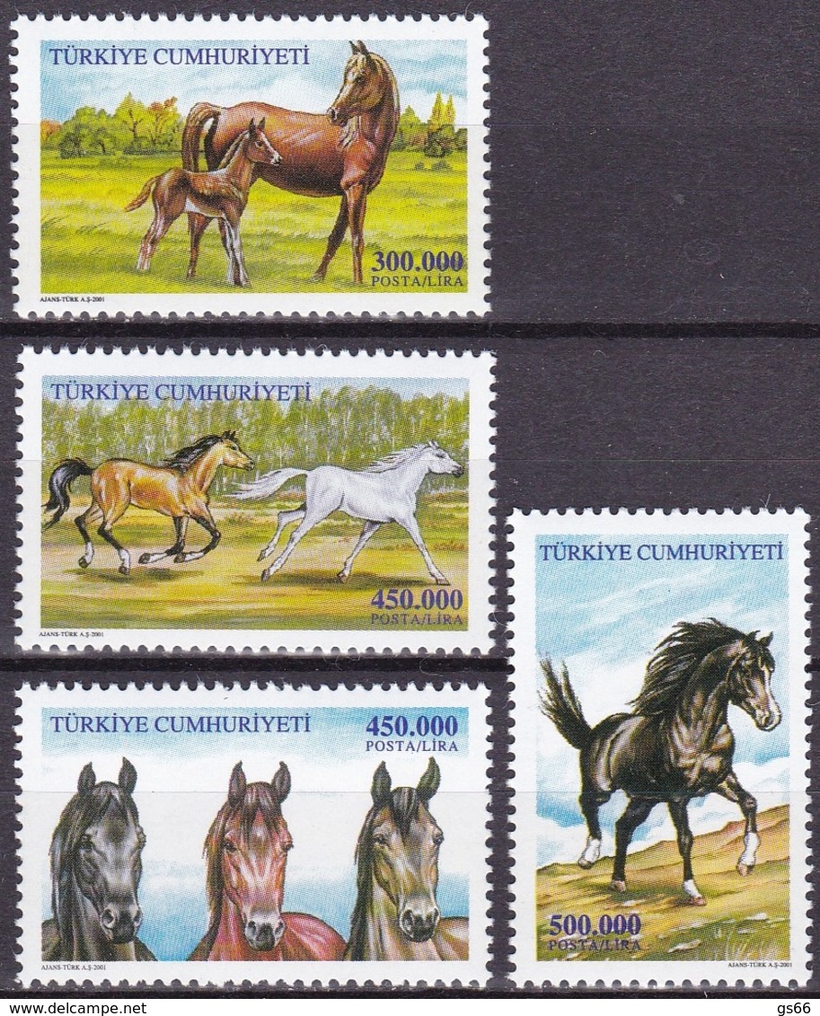 Türkei, 2001, 3277/80, Pferde. MNH ** - Unused Stamps