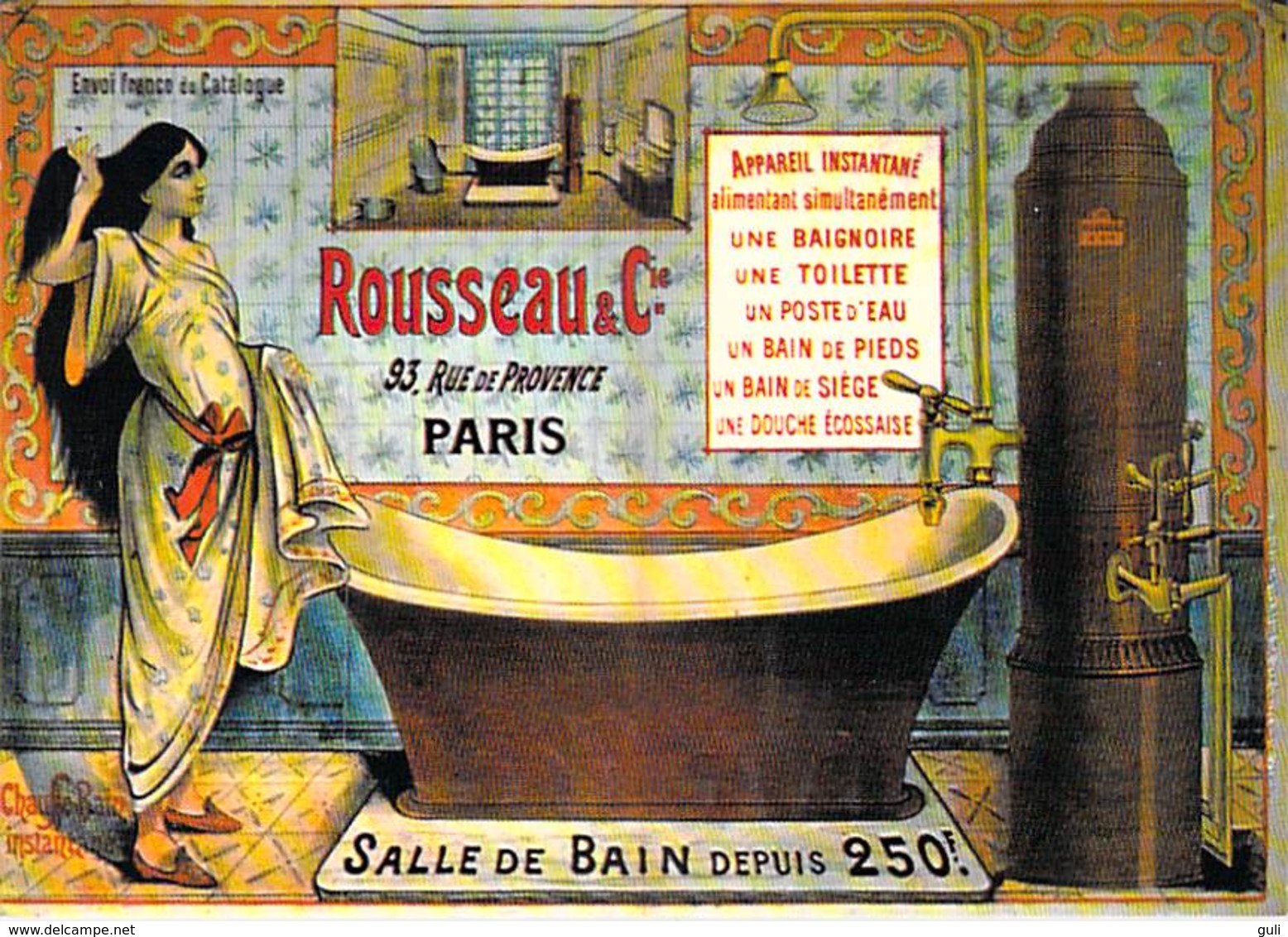 PUB Publicité  NUGERON  J 14 Nos Publicités  -ROUSSEAU (B) Rue De Provence Paris -  Salle De Bains   *PRIX FIXE - Publicité