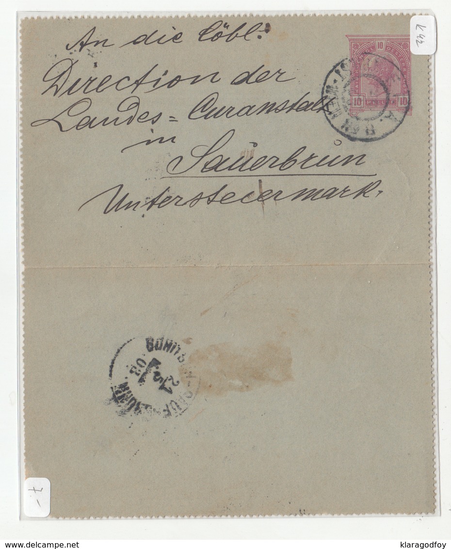 Austria, Postal Stationery Letter Card Travelled 1903 Triest-Wien To Rohitsch-Sauerbrunn B180715 - Other & Unclassified