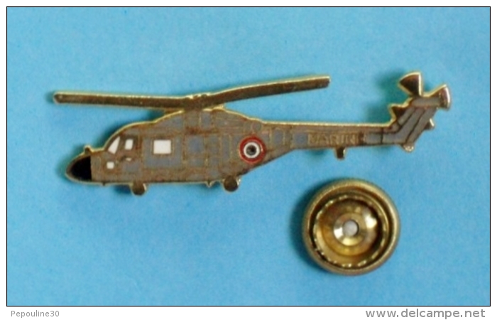 1 PIN'S  //  ** HÉLICOPTÈRE ** WESTLAND LYNX HAS / MARINE NATIONALE FRANÇAISE ** . (GF Groupe F.I.A) - à VIS - Army