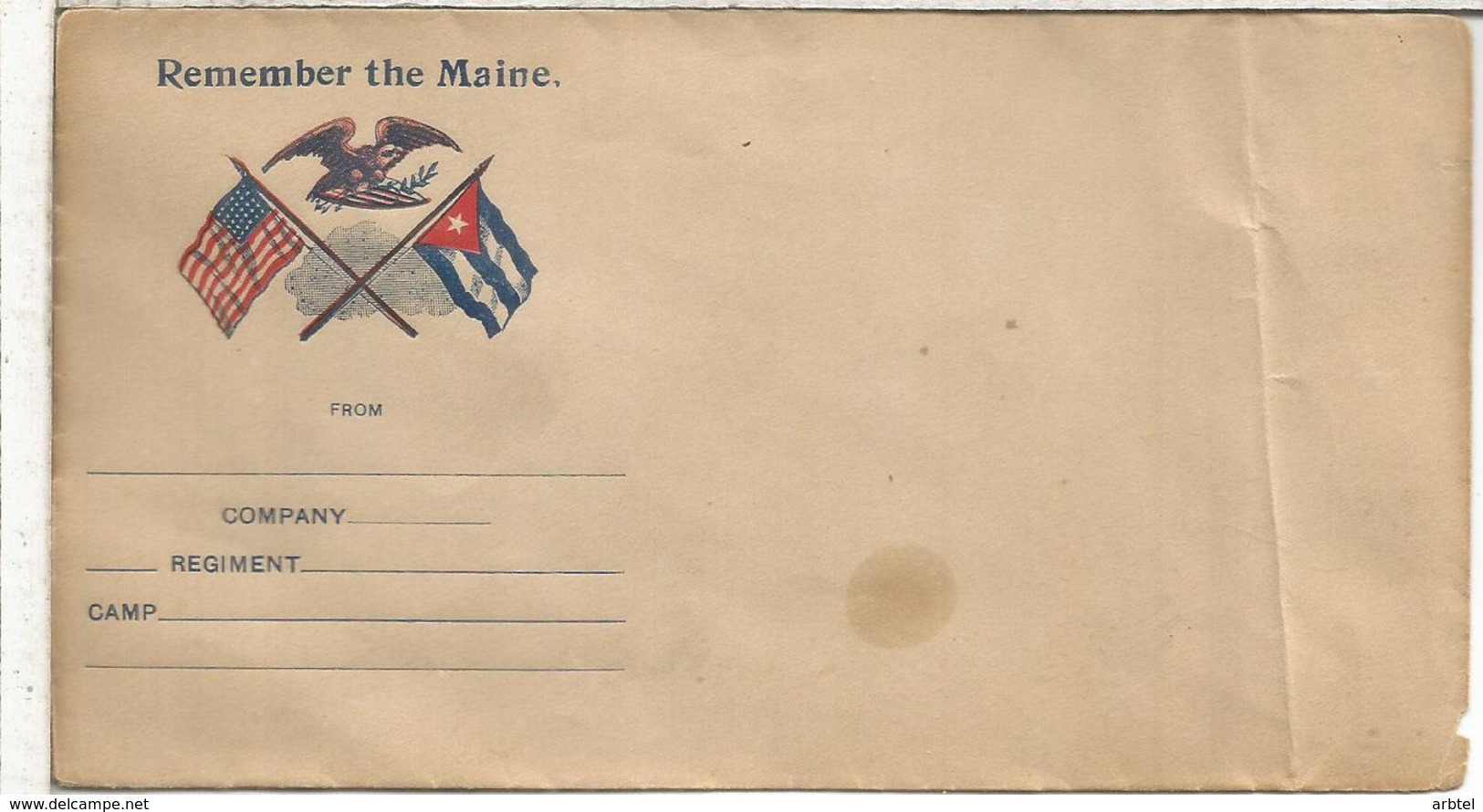 USA REMEMBER THE MAINE COVER SPANISH WAR UNUSED FOLDED - Covers & Documents