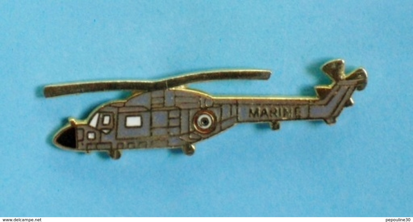 PIN'S //  ** HÉLICOPTÈRE ** LYNX / MARINE NATIONALE FRANÇAISE / LUTTE ANTI SOUS-MARINE ** - Airplanes