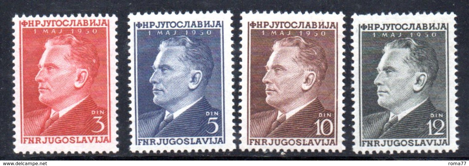 YUG69A - YUGOSLAVIA 1950,   Unificato N. 544/547  Nuovi  ***  TITO - Nuovi