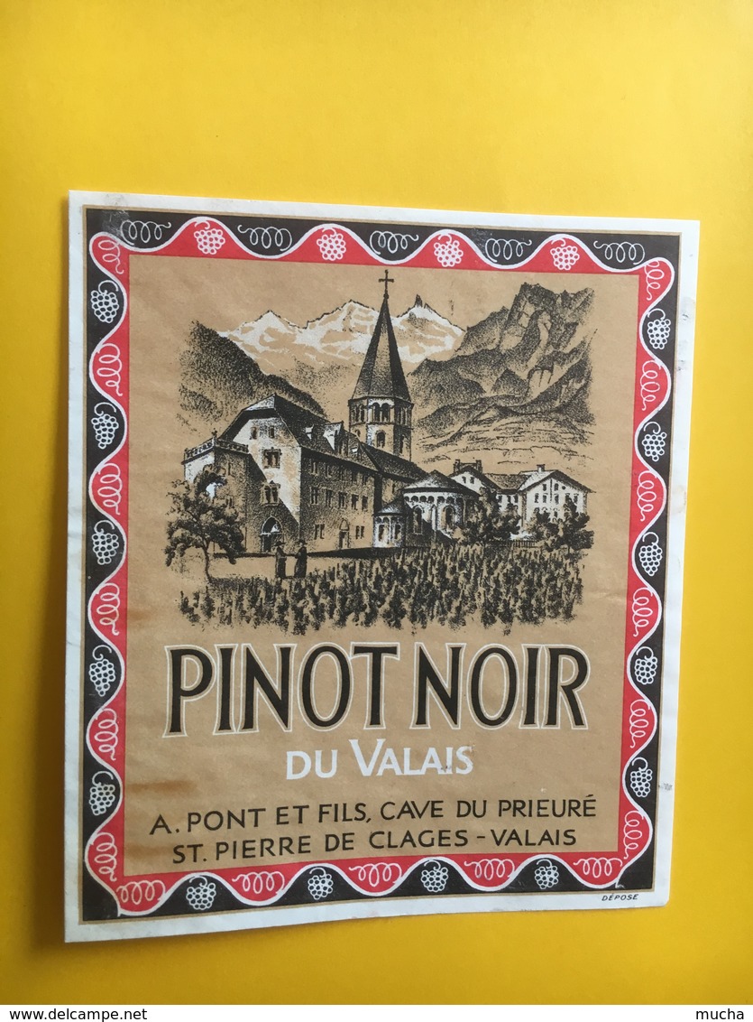 8522- Pinot Noir A.Pont Saint Pierre De Clages  Suisse - Autres & Non Classés