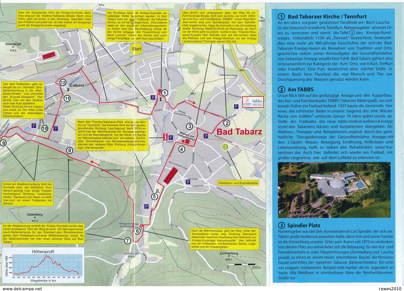 Bad Tabarz Kneipp-Kurmeile Wanderwege Faltblatt 4 Seiten - Reiseprospekte