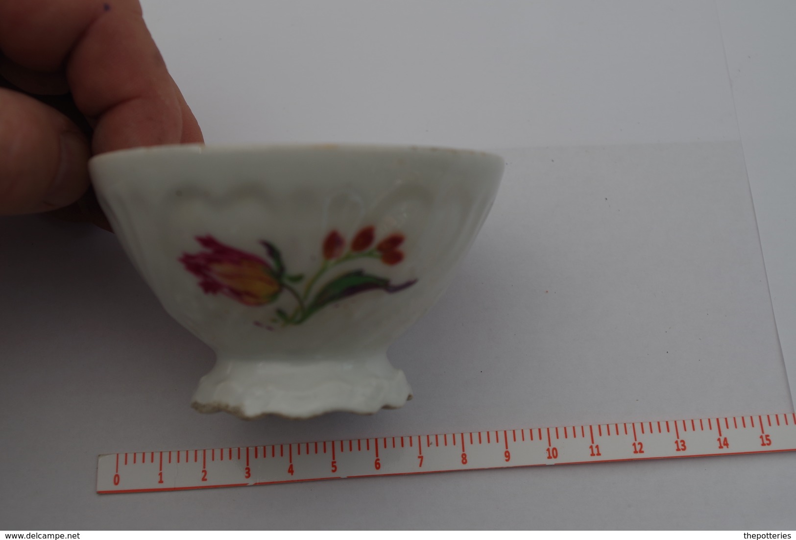 B/ France Picardie Nord Bol à Café Du Nord Motif Tulipe Décalcomanie Coffee Ca 1920 1930 Hauteur 5 Cm Diametre 8,8,7cm - Tazze