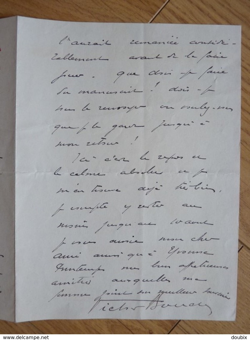 Victor BOUCHER (1877-1942) Comédien. Acteur Cinéma & Théâtre. Directeur LA MICHODIERE. Autographe - Autres & Non Classés