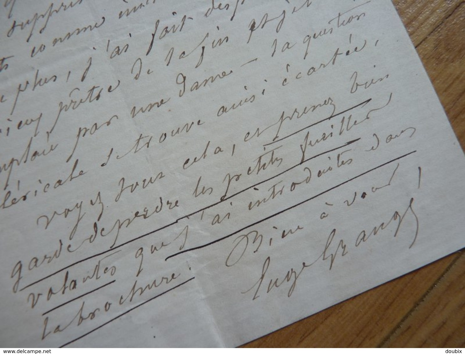 Eugène GRANGE (1810-1887) Chansonnier SOCIETE Du CAVEAU. Vaudeville. AUTOGRAPHE - Autres & Non Classés