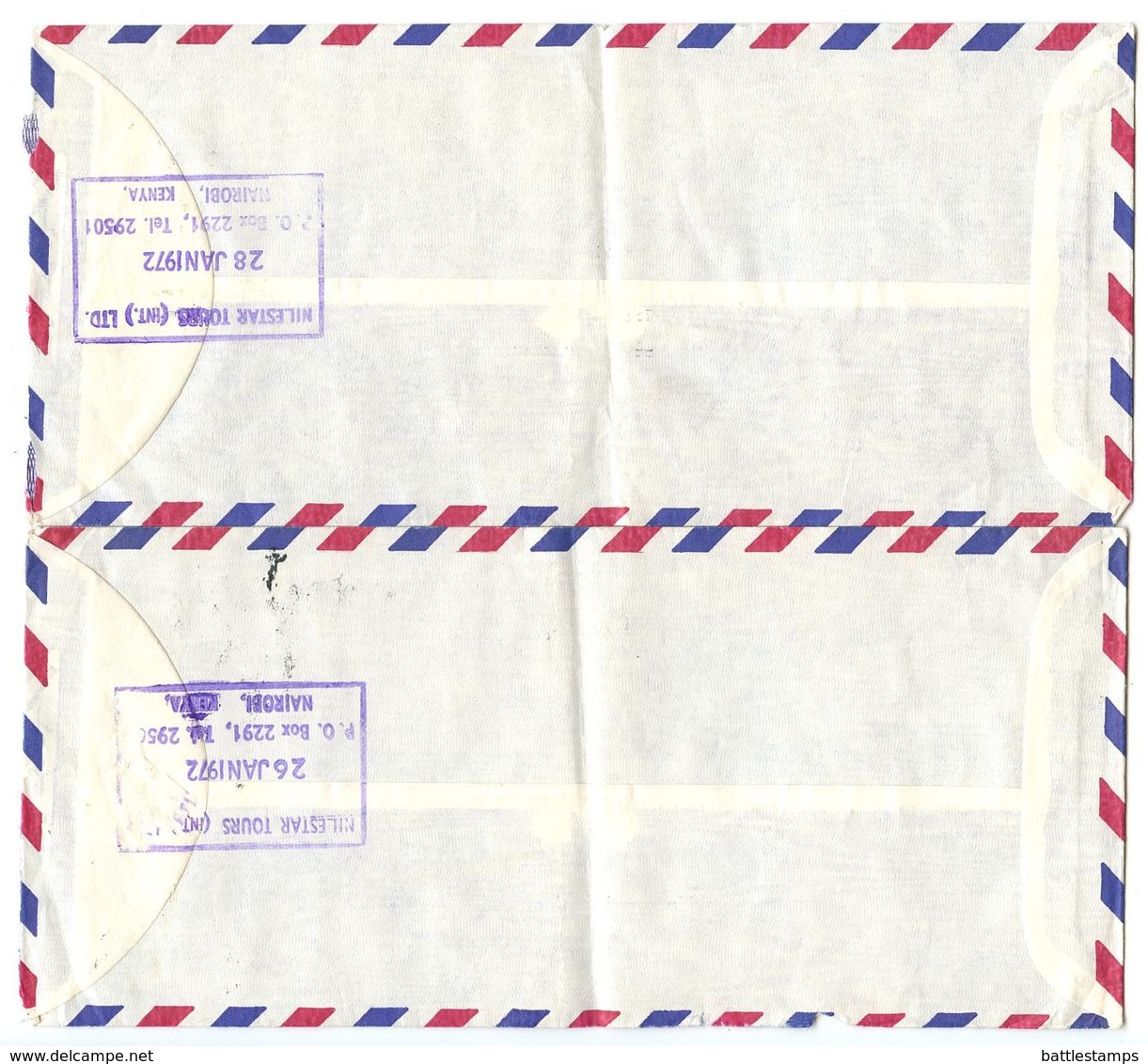 Kenya 1970‘s 3 Airmail Covers Nairobi - Nilestar Tours To London, UK - Kenya (1963-...)