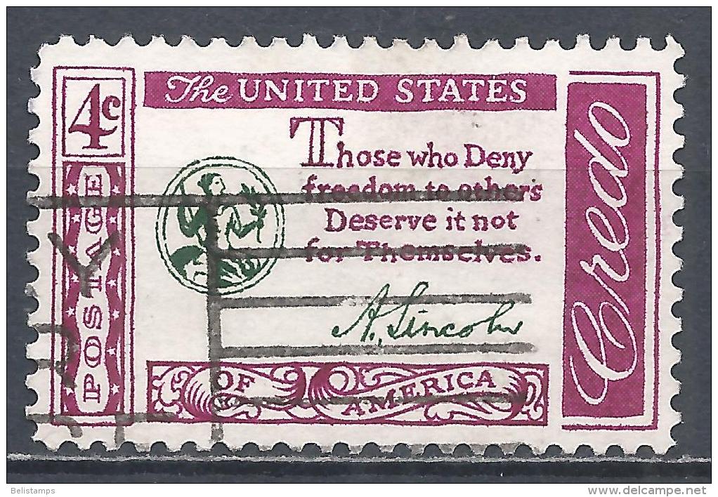 United States 1960. Scott #1143 (U) Abraham Lincoln Quotation  * - Oblitérés