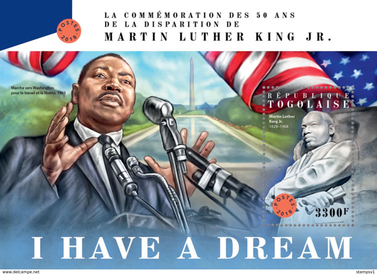 Togo. 2018 50th Memorial Anniversary Of Martin Luther King Jr. (315b) - Martin Luther King