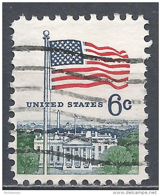 United States 1968. Scott #1338 (U) Flag And White House * - Oblitérés